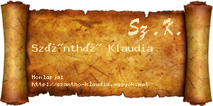 Szánthó Klaudia névjegykártya