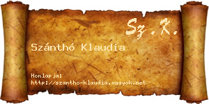 Szánthó Klaudia névjegykártya