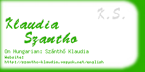 klaudia szantho business card