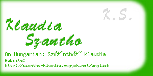 klaudia szantho business card